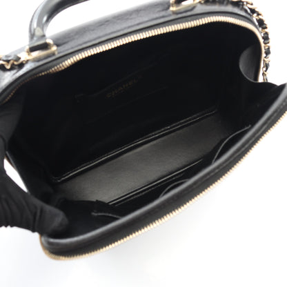 マトラッセ トップハンドル チェーンショルダーバッグ シャイニーカーフスキン ブラック ゴールド金具 2WAY シャネル バッグ CHANEL