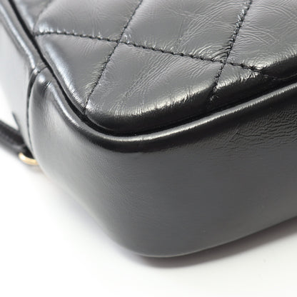 マトラッセ トップハンドル チェーンショルダーバッグ シャイニーカーフスキン ブラック ゴールド金具 2WAY シャネル バッグ CHANEL