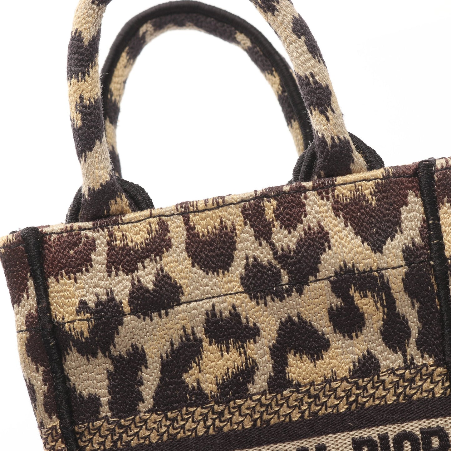 BOOK TOTE ブックトート バーティカルバッグ ミニ フォンバッグ ハンドバッグ レオパード柄 キャンバス ベージュ ダークブラウン 2WAY クリスチャンディオール バッグ Christian Dior