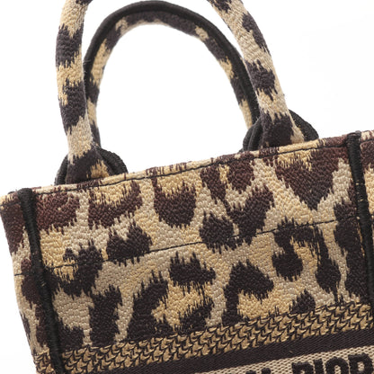 BOOK TOTE ブックトート バーティカルバッグ ミニ フォンバッグ ハンドバッグ レオパード柄 キャンバス ベージュ ダークブラウン 2WAY クリスチャンディオール バッグ Christian Dior