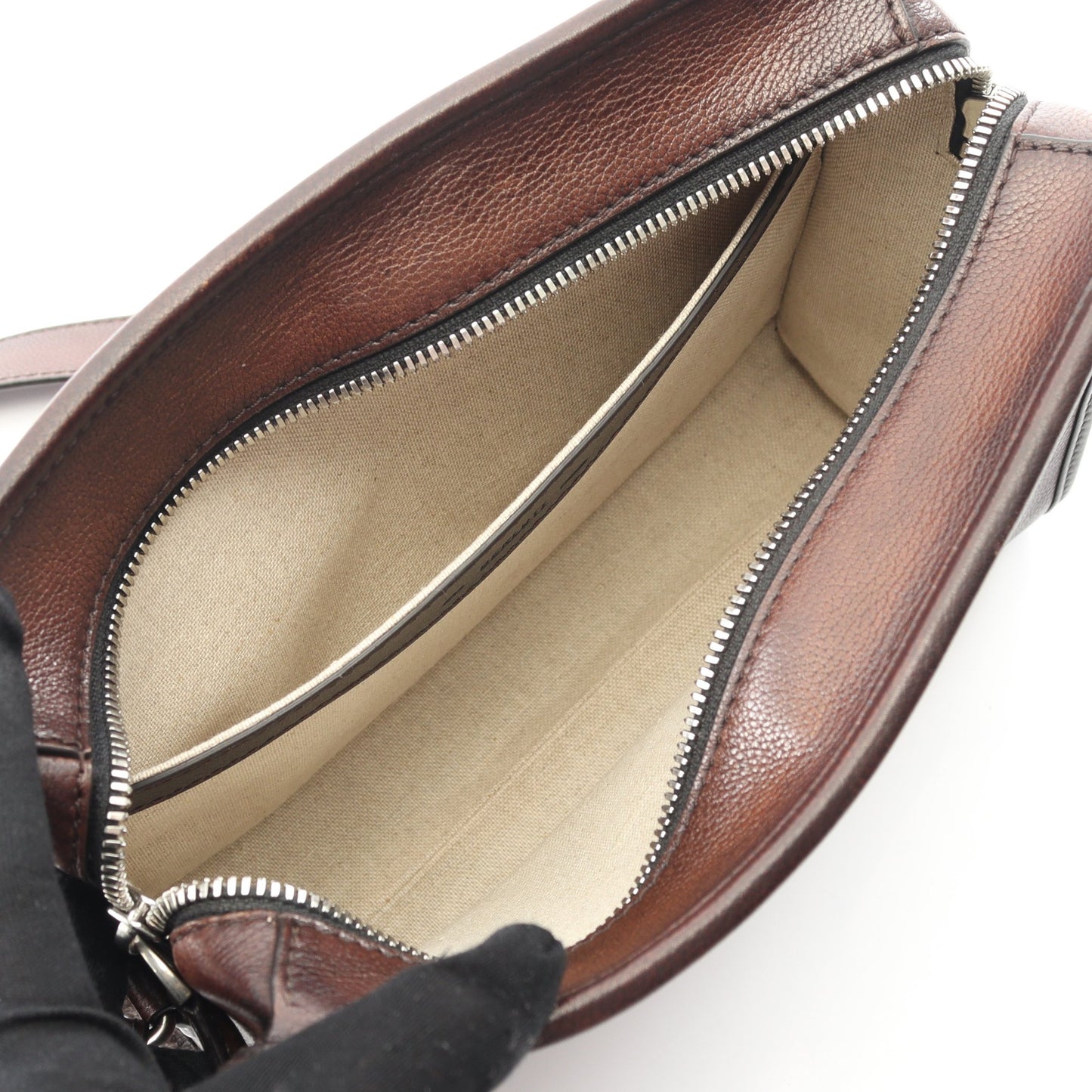 JOURNALIER SCRITTO ショルダーバッグ レザー ダークブラウン ベルルッティ バッグ Berluti