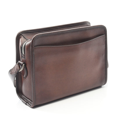 JOURNALIER SCRITTO ショルダーバッグ レザー ダークブラウン ベルルッティ バッグ Berluti