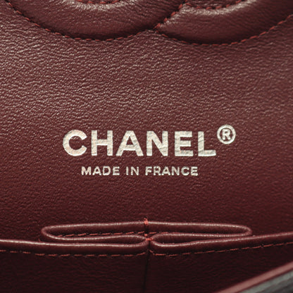 マトラッセ Wフラップ Wチェーンショルダーバッグ キャビアスキン ブラック シルバー金具 シャネル バッグ CHANEL