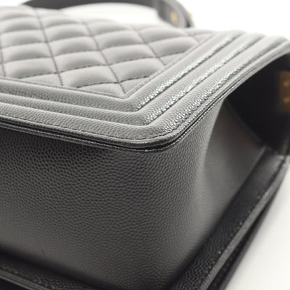 ボーイシャネル チェーンショルダーバッグ キャビアスキン ブラック ゴールド金具 シャネル バッグ CHANEL