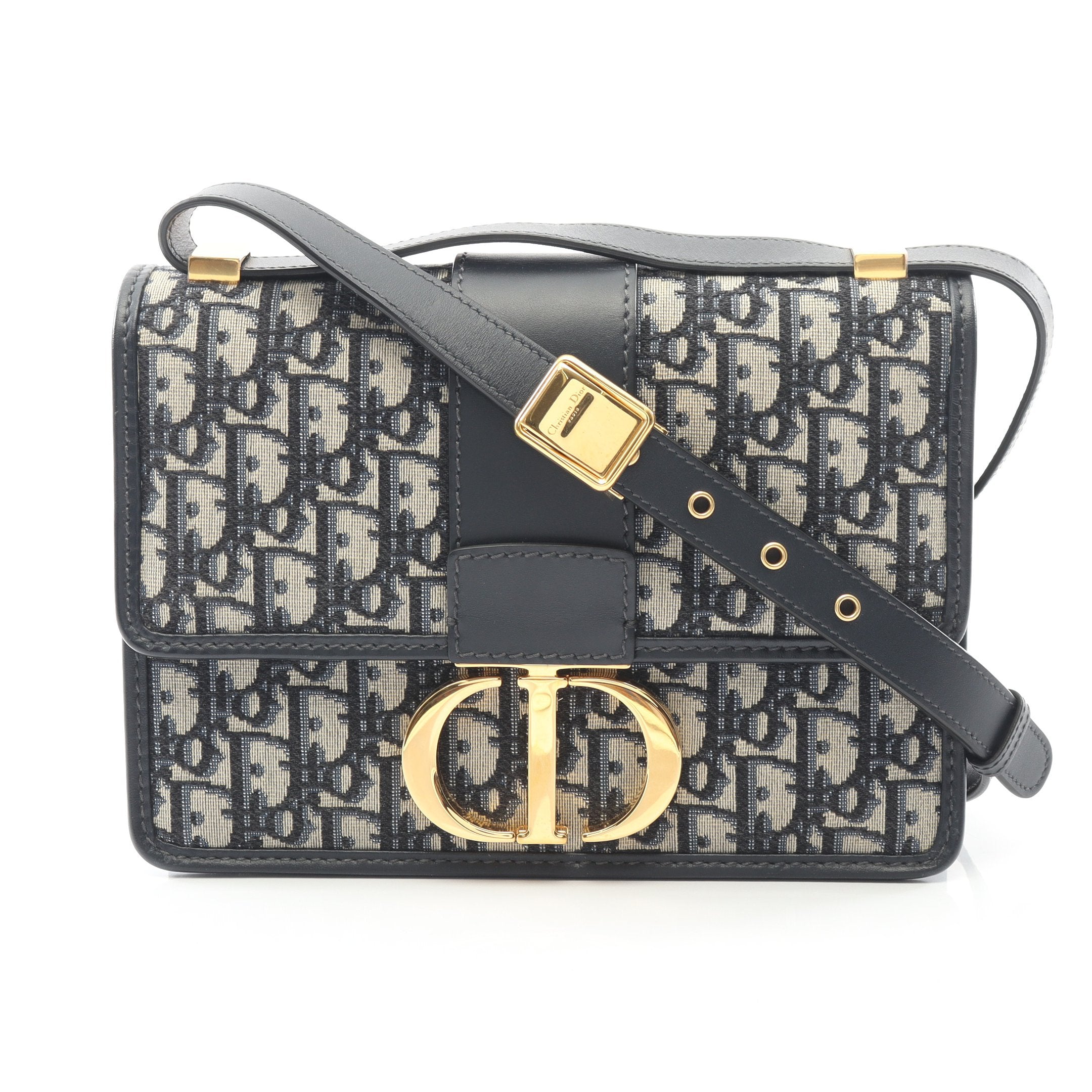 Dior 30モンテーニュ　オブリーク ショルダーバッグ ネイビー/ベージュ 30 MONTAIGNE モンテーニュ オブリーク ジャカード チェーンショルダー