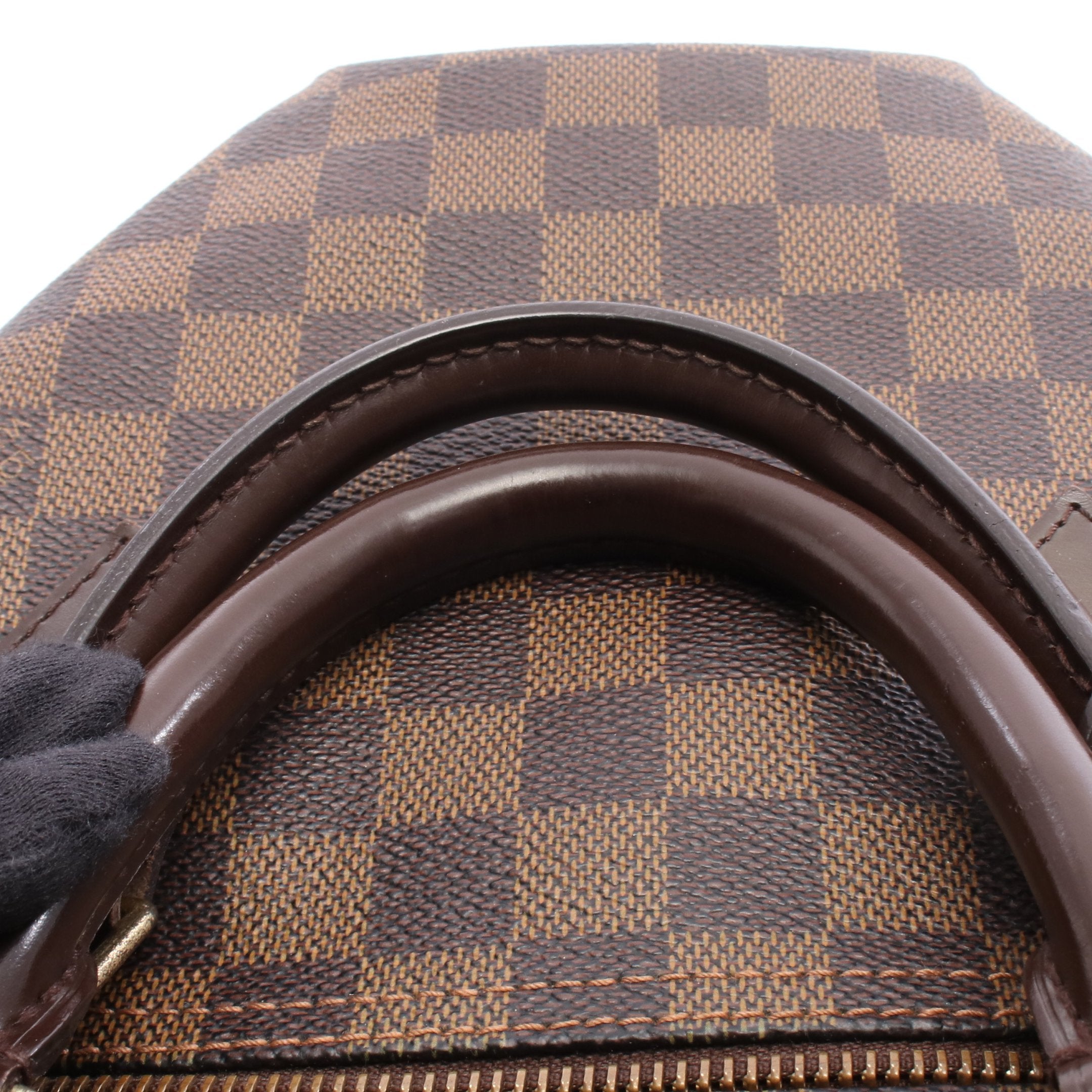 スピーディ30 ダミエエベヌ ハンドバッグ PVC レザー ブラウン ルイ