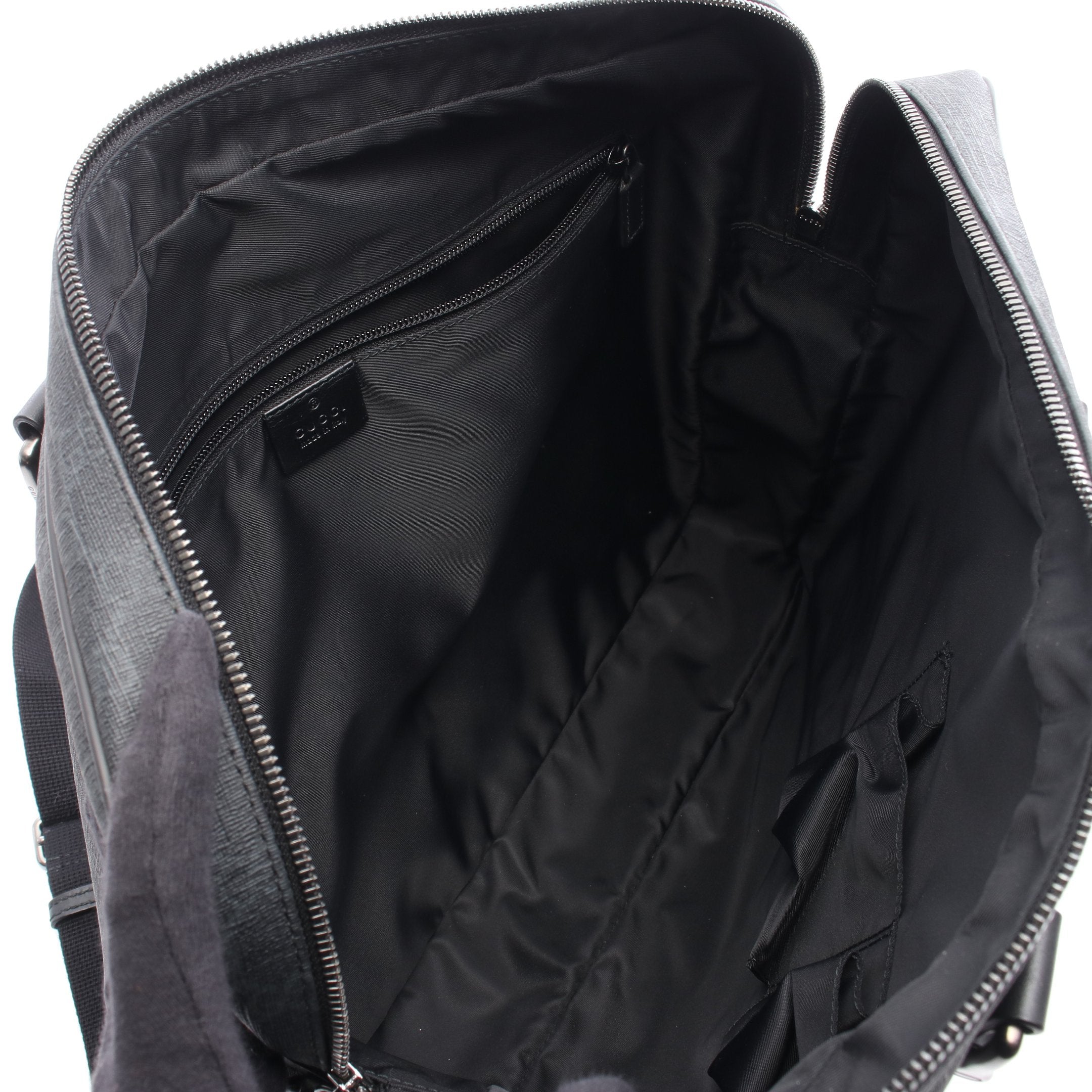 GGスプリーム ビジネスバッグ PVC レザー ブラック グレー 2WAY グッチ