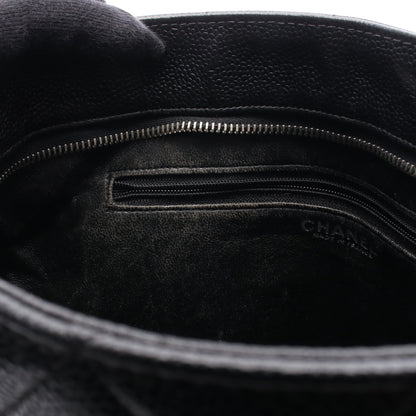復刻トート ハンドバッグ トートバッグ キャビアスキン ブラック シルバー金具 シャネル バッグ CHANEL
