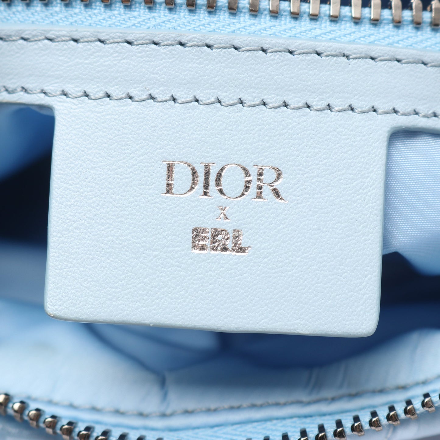 DIOR × ERL サドルバッグ オブリーク ボディバッグ ナイロン レザー ライトブルー ディオール バッグ DIOR