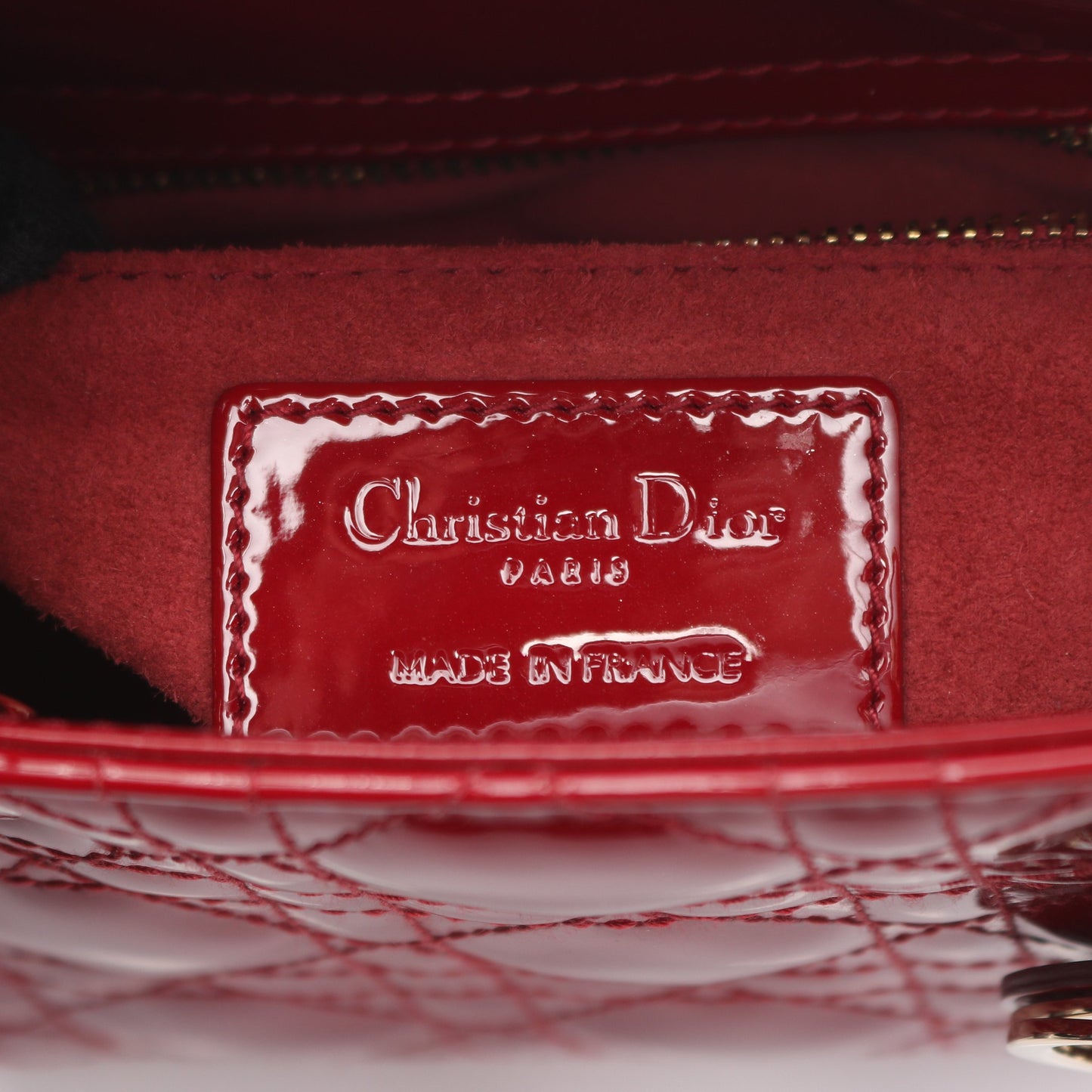 レディディオール ミニ カナージュ ハンドバッグ エナメルレザー レッド 2WAY クリスチャンディオール バッグ Christian Dior
