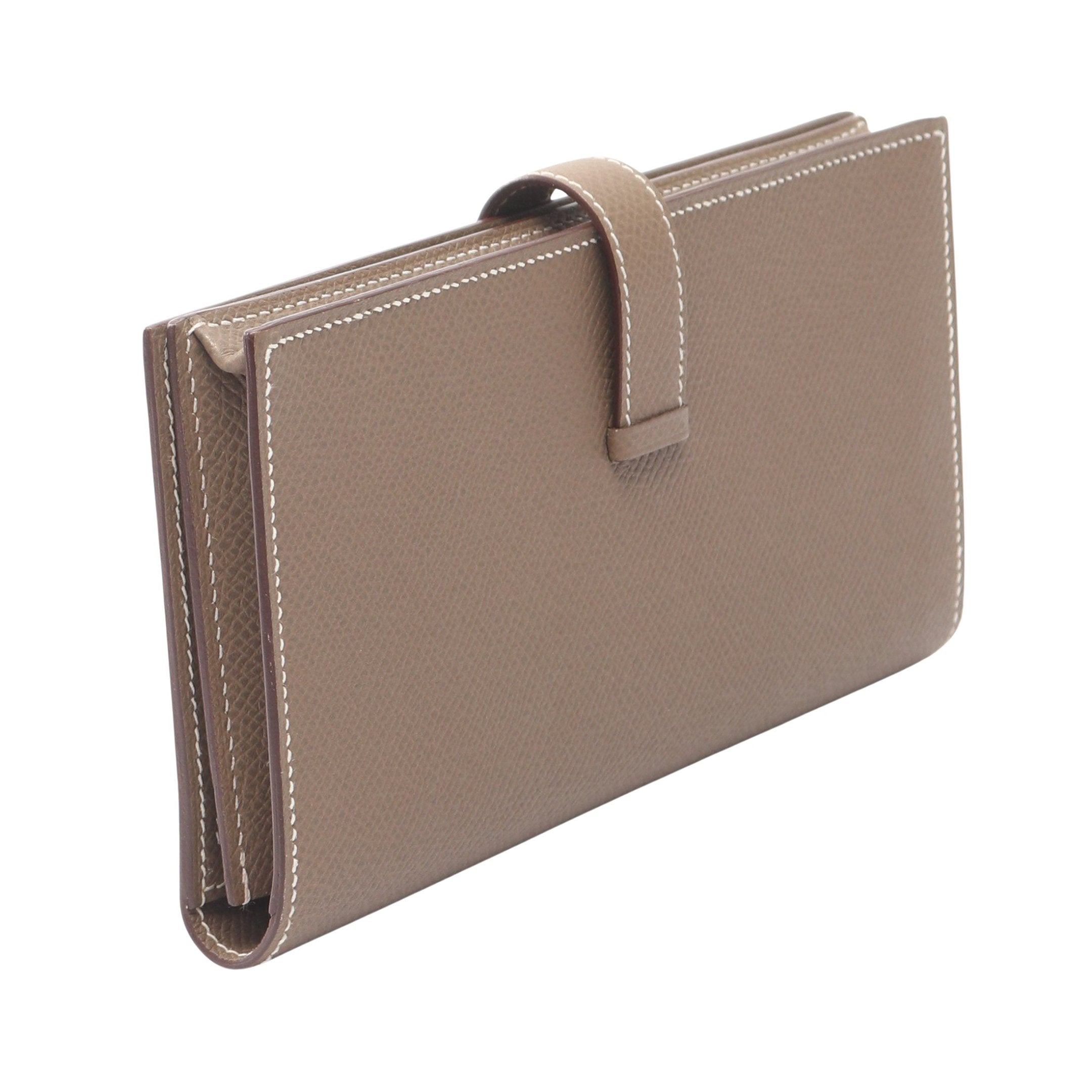 ベアンスフレ エトゥープ 二つ折り長財布 ヴォーエプソン グレー