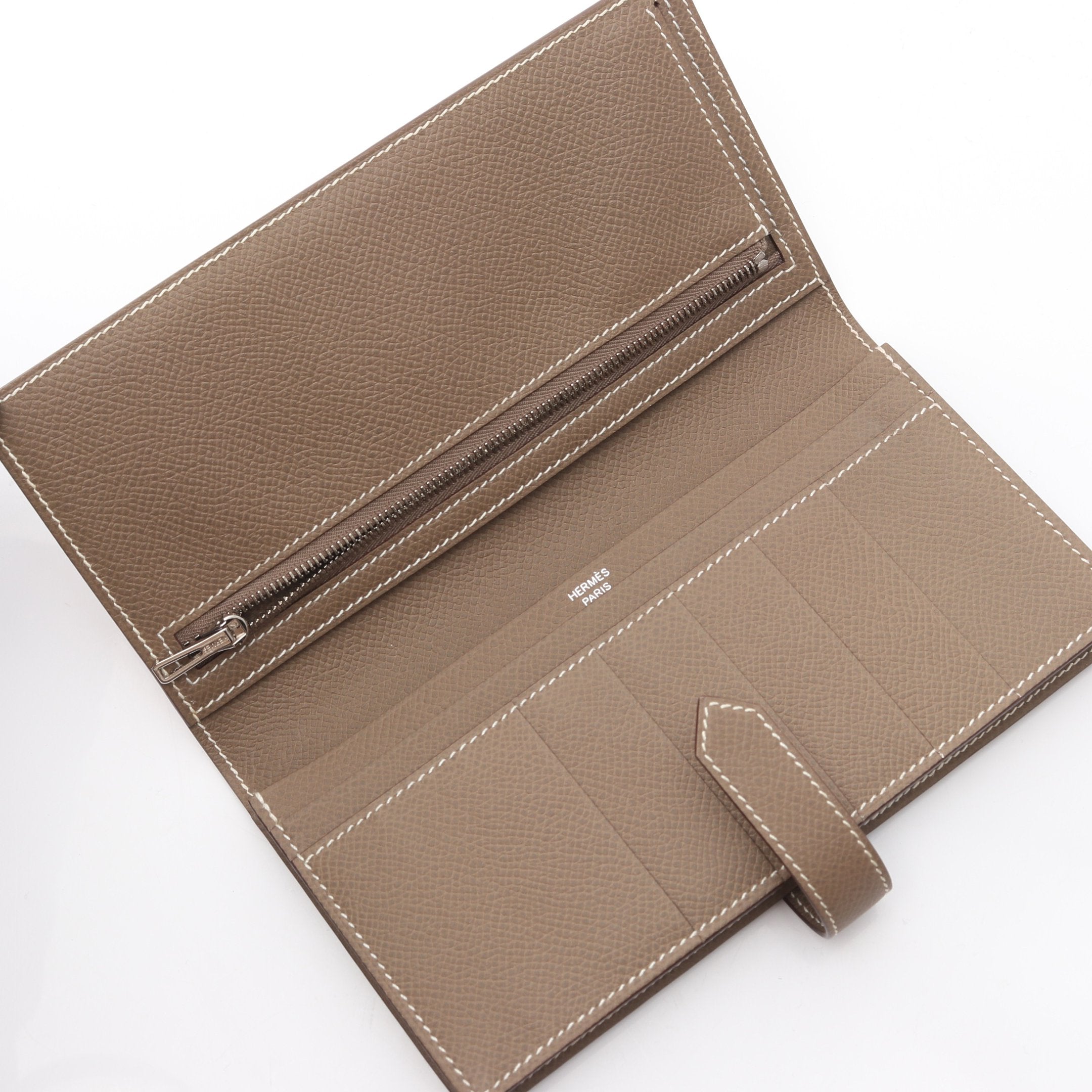 ベアンスフレ エトゥープ 二つ折り長財布 ヴォーエプソン グレー