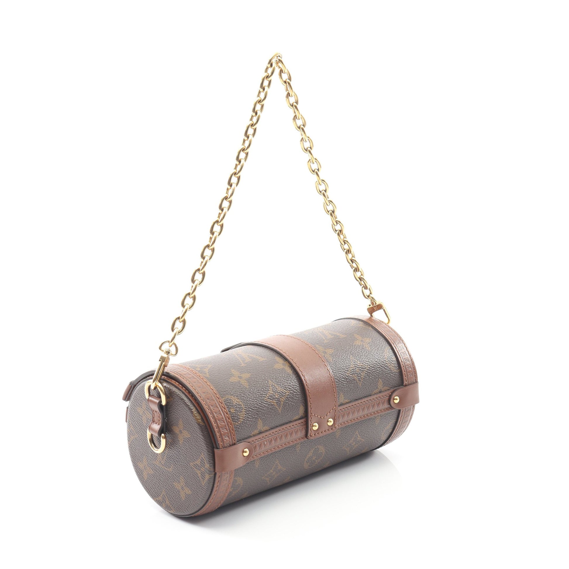 パピヨン トランク モノグラム チェーンハンドバッグ PVC レザー ブラウン 2WAY ルイヴィトン バッグ LOUIS VUITTON