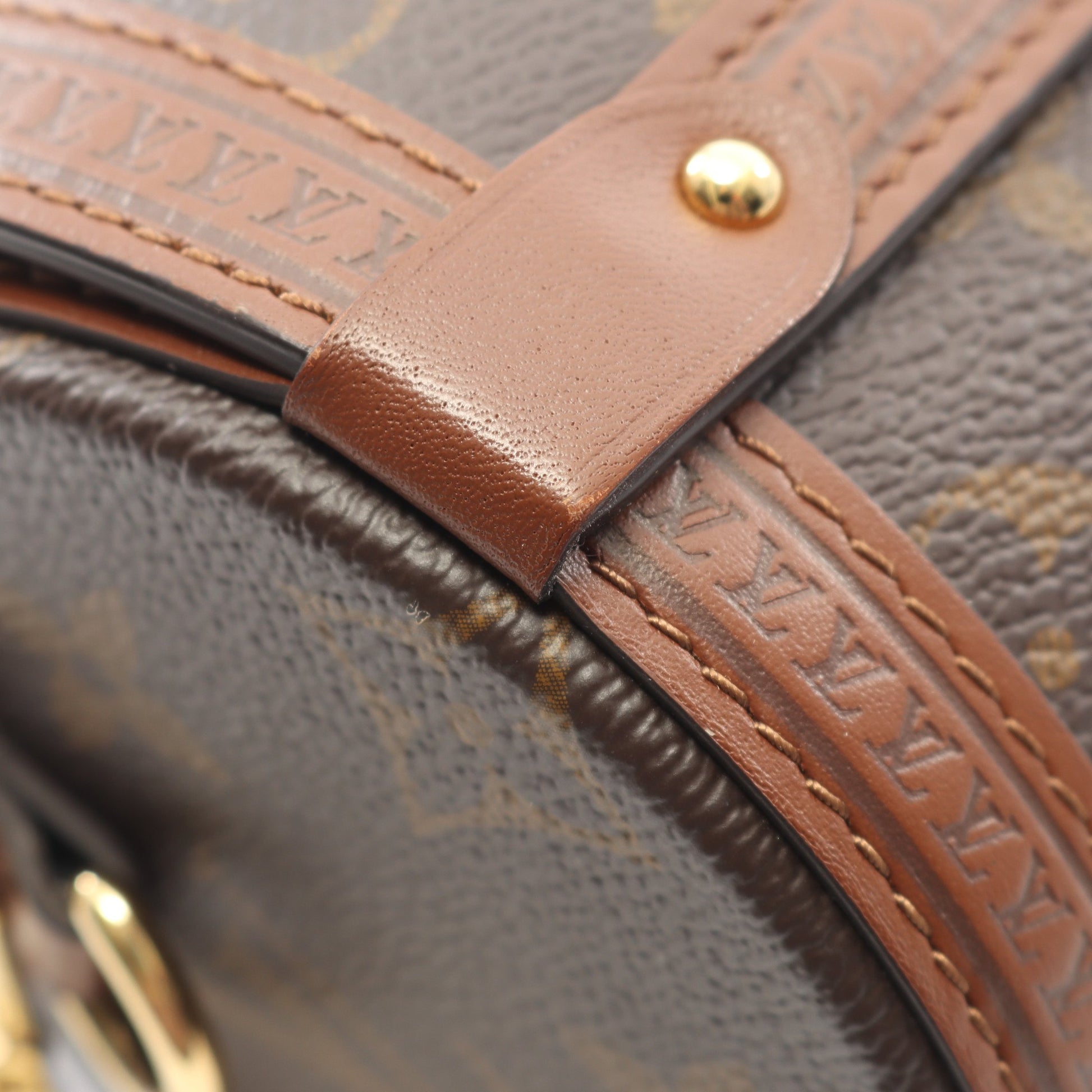パピヨン トランク モノグラム チェーンハンドバッグ PVC レザー ブラウン 2WAY ルイヴィトン バッグ LOUIS VUITTON