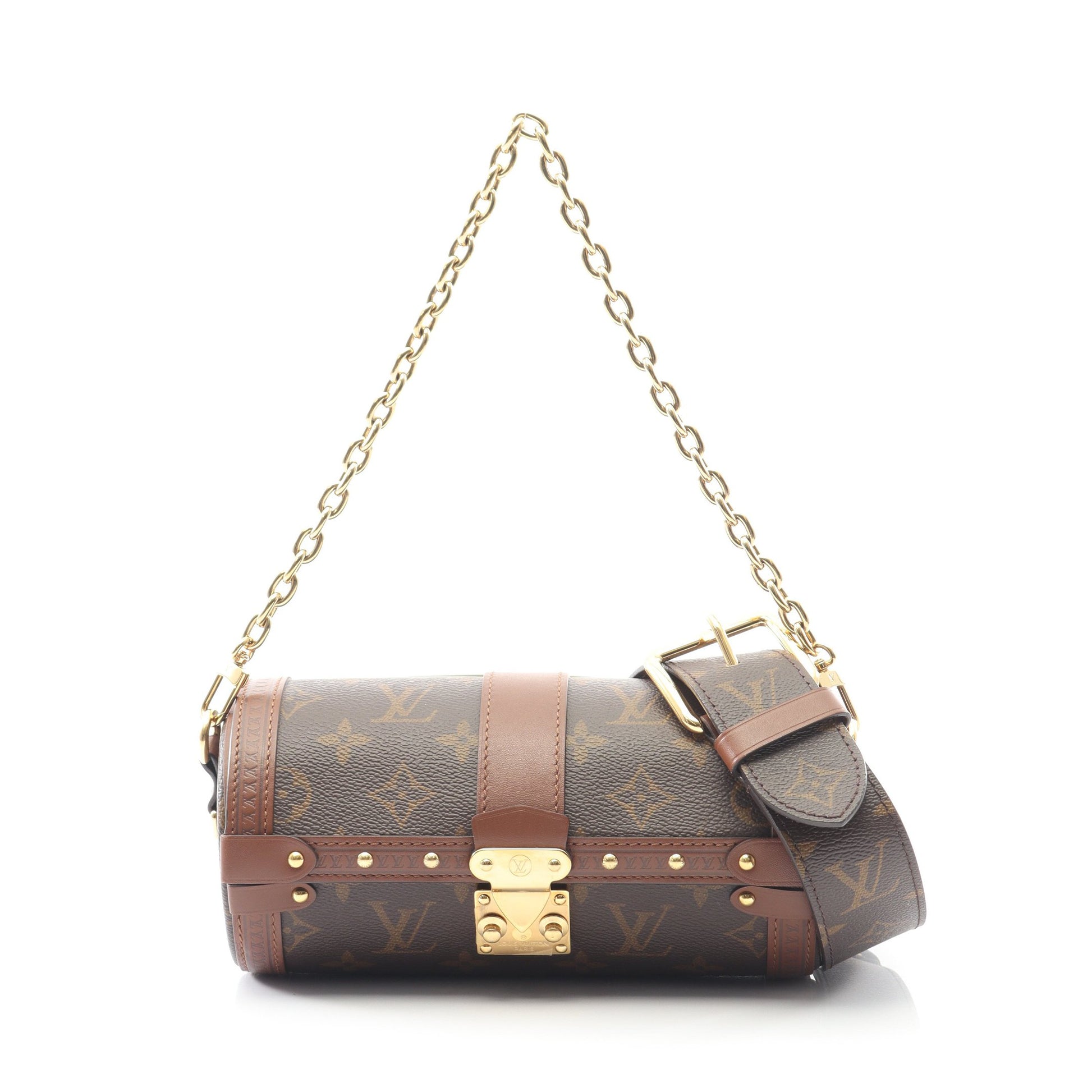 パピヨン トランク モノグラム チェーンハンドバッグ PVC レザー ブラウン 2WAY ルイヴィトン バッグ LOUIS VUITTON