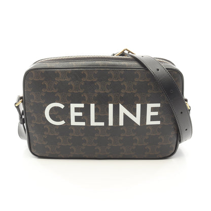 トリオンフ ミディアム メッセンジャーバッグ ショルダーバッグ PVC レザー ブラック ブラウン セリーヌ バッグ CELINE