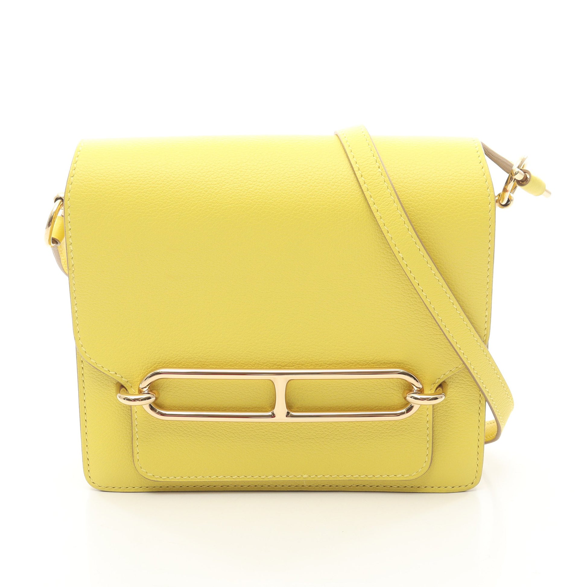 ロウリス ミニ ライム ショルダーバッグ エバーカラー イエロー ゴールド金具 Y刻印 エルメス バッグ HERMES