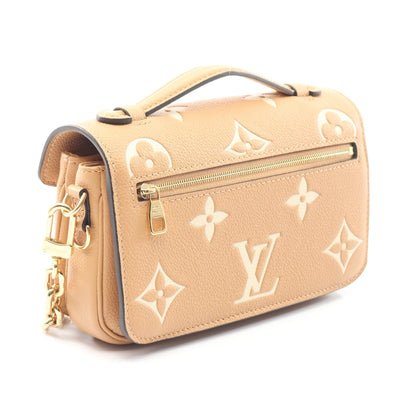 ポシェットメティス EW モノグラムアンプラント アリゾナ クレーム ハンドバッグ レザー ベージュ 2WAY ルイヴィトン バッグ LOUIS VUITTON