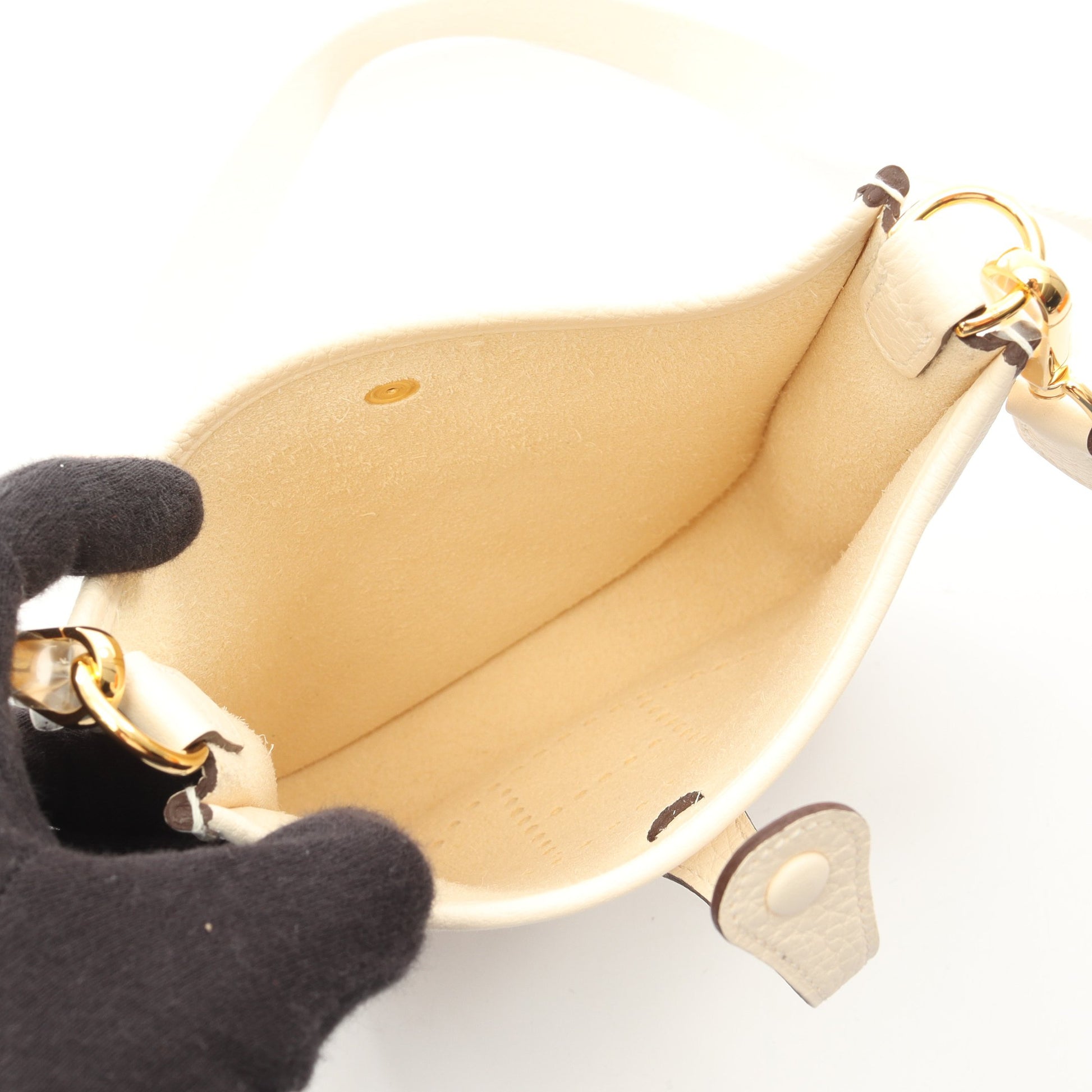 エヴリンアマゾンTPM ナタ ショルダーバッグ トリヨンクレマンス アイボリー ゴールド金具 K刻印 エルメス バッグ HERMES