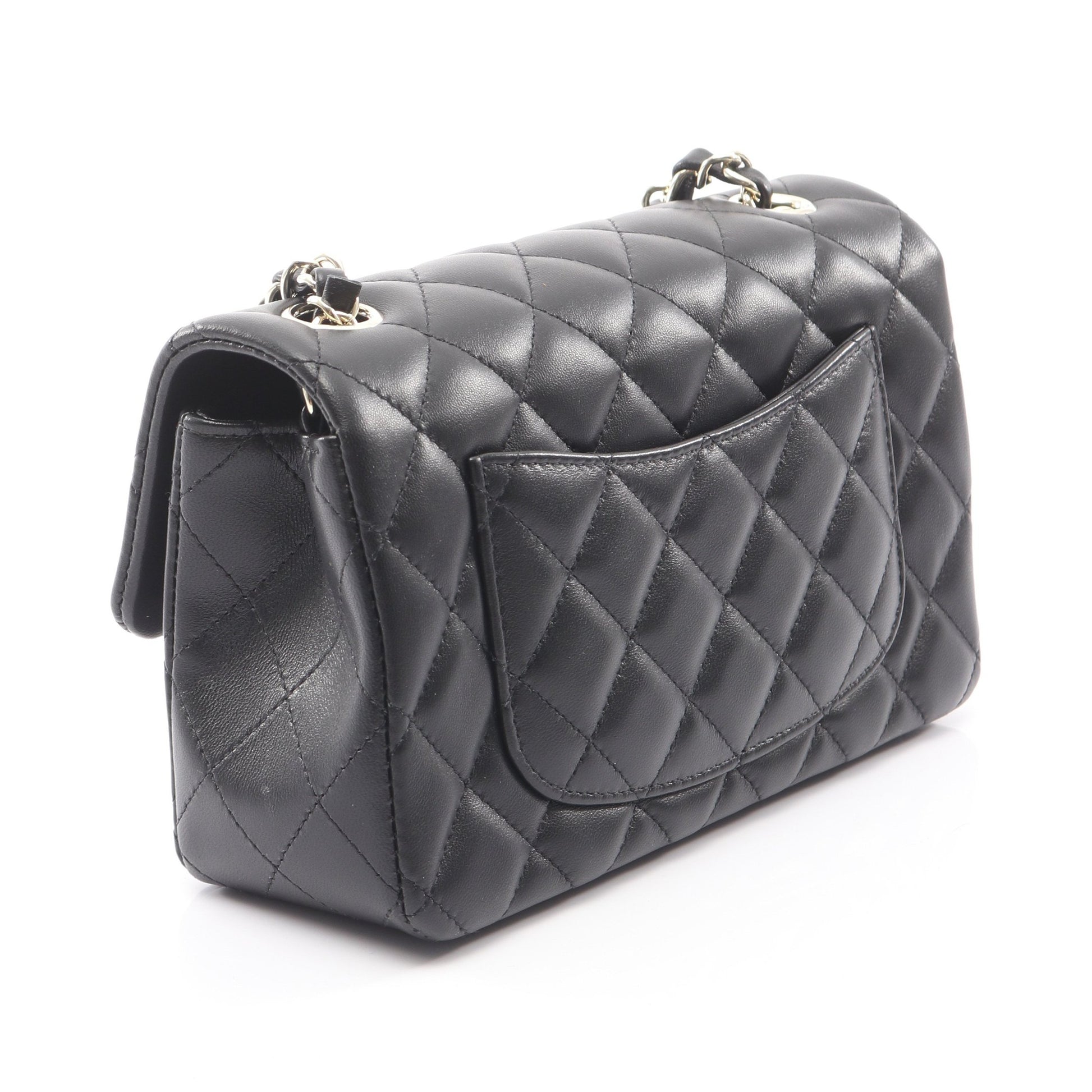 ミニマトラッセ20 チェーンショルダーバッグ ラムスキン ブラック シルバー金具 シャネル バッグ CHANEL