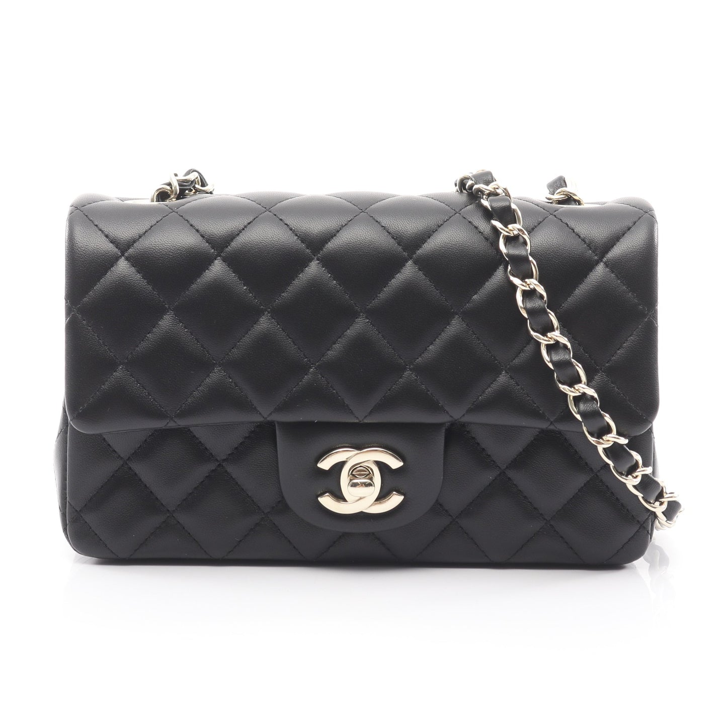 ミニマトラッセ20 チェーンショルダーバッグ ラムスキン ブラック シルバー金具 シャネル バッグ CHANEL