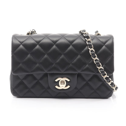ミニマトラッセ20 チェーンショルダーバッグ ラムスキン ブラック シルバー金具 シャネル バッグ CHANEL