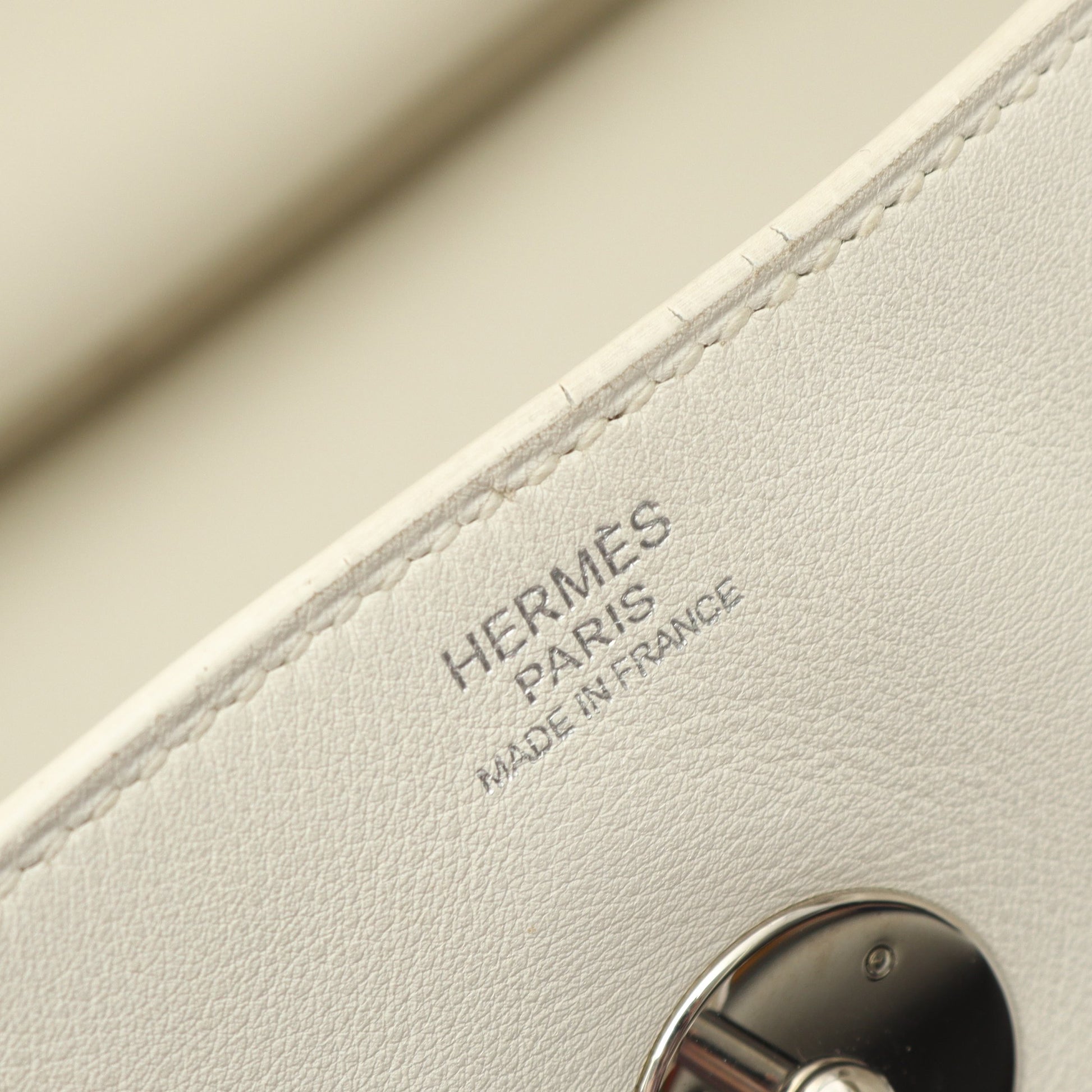 リンディ34 ショルダーバッグ ヴォースイフト ホワイト シルバー金具 □K刻印 エルメス バッグ HERMES