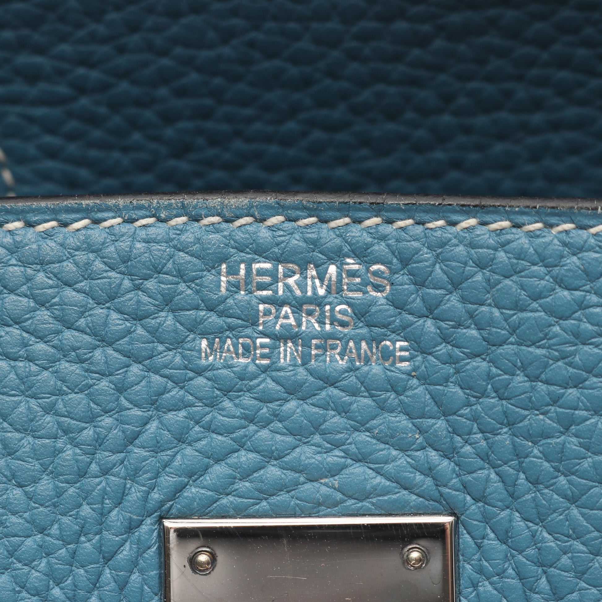 バーキン35 ブルージーン ハンドバッグ トリヨンクレマンス ライトブルー シルバー金具 □I刻印 エルメス バッグ HERMES