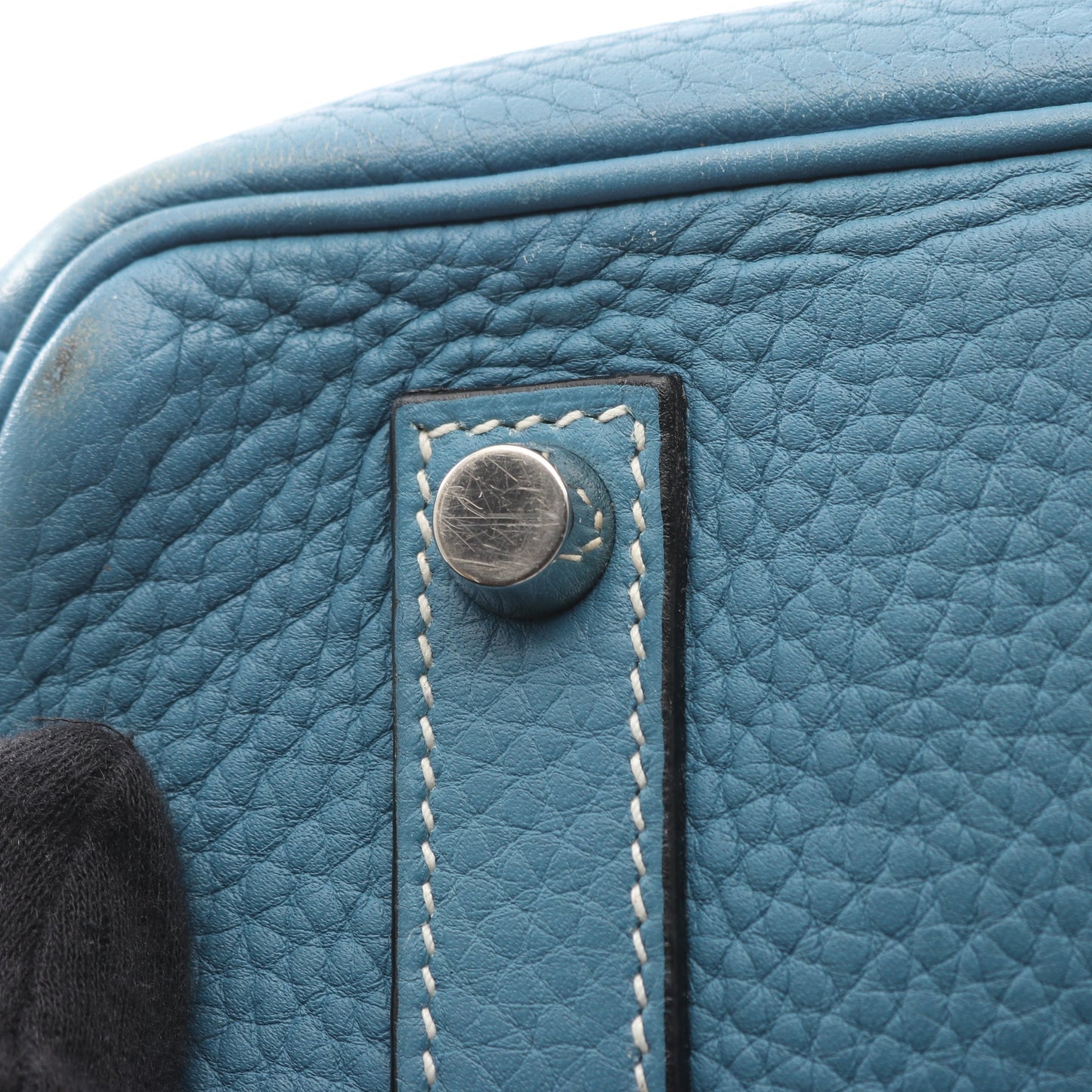 バーキン35 ブルージーン ハンドバッグ トリヨンクレマンス ライトブルー シルバー金具 □I刻印 エルメス バッグ HERMES