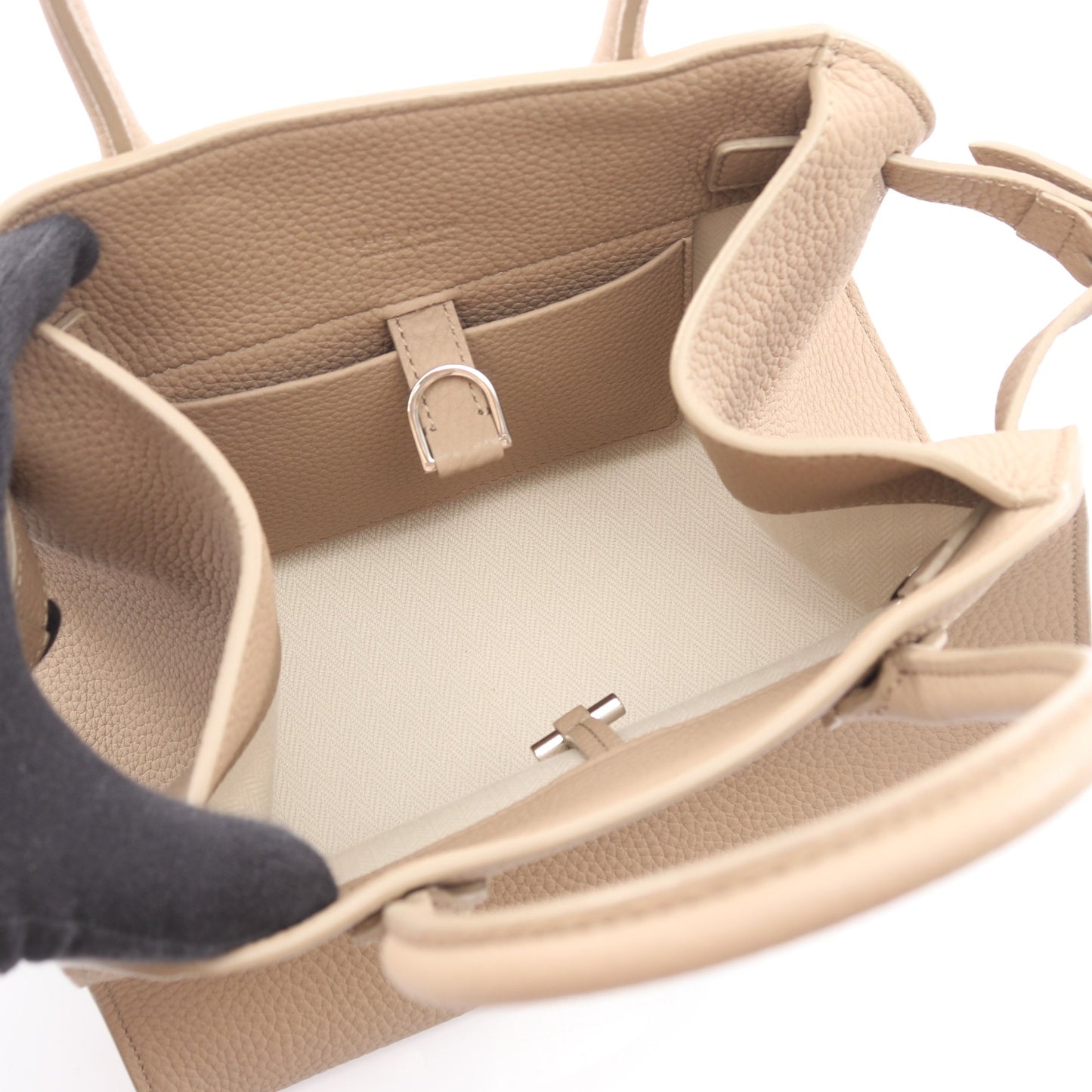 Soft Margaux 10 ハンドバッグ レザー グレーベージュ 2WAY ザロウ バッグ THE ROW