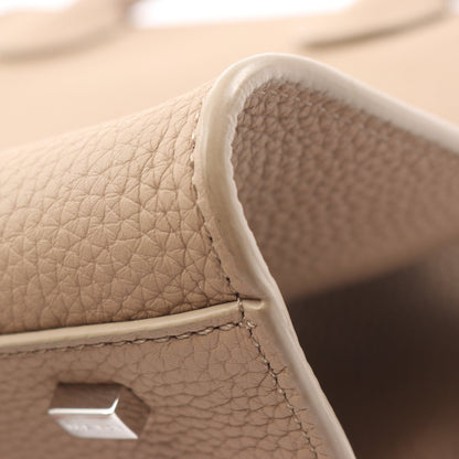 Soft Margaux 10 ハンドバッグ レザー グレーベージュ 2WAY ザロウ バッグ THE ROW
