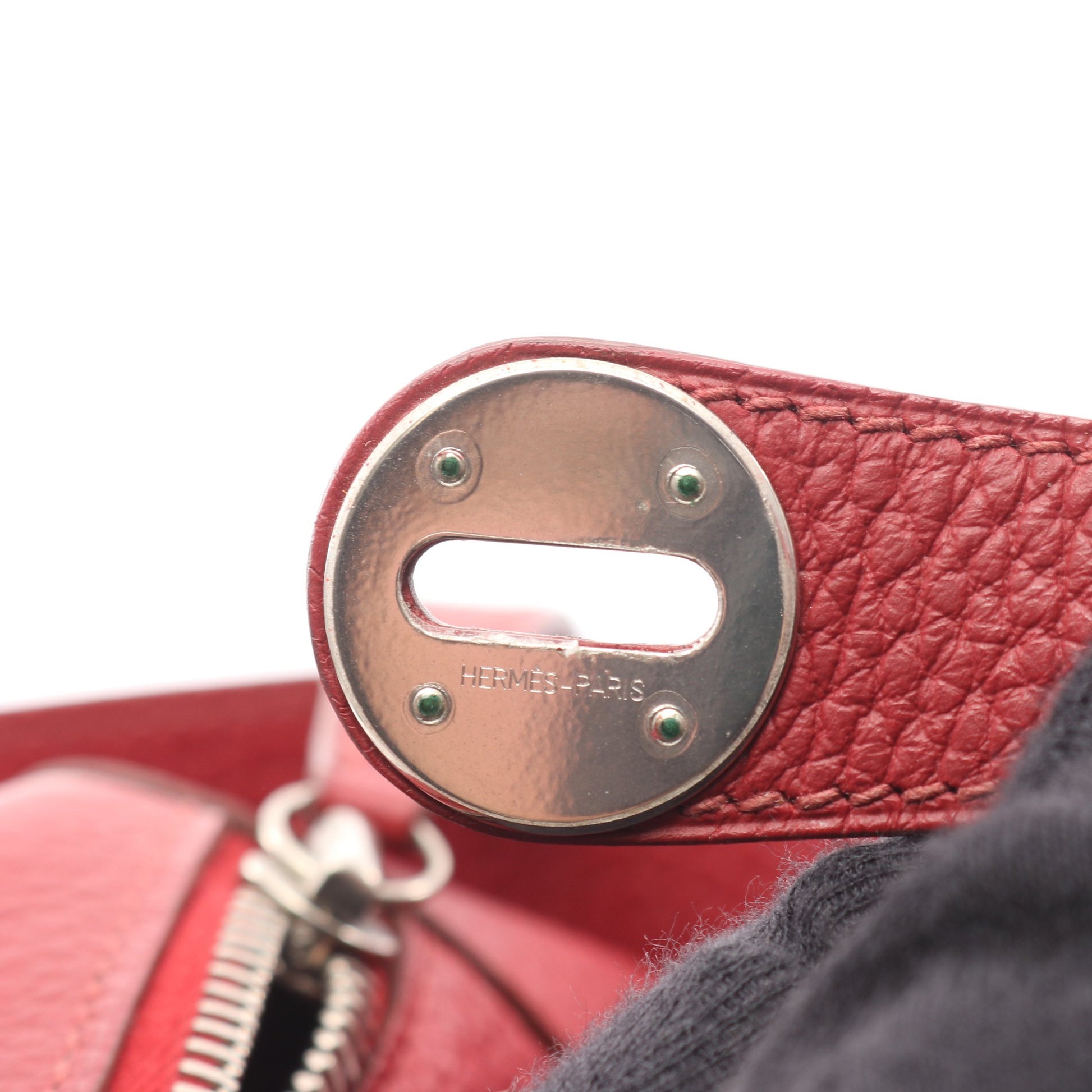 リンディ30 ルージュガランス ショルダーバッグ トリヨンクレマンス レッド シルバー金具 R刻印 エルメス バッグ HERMES