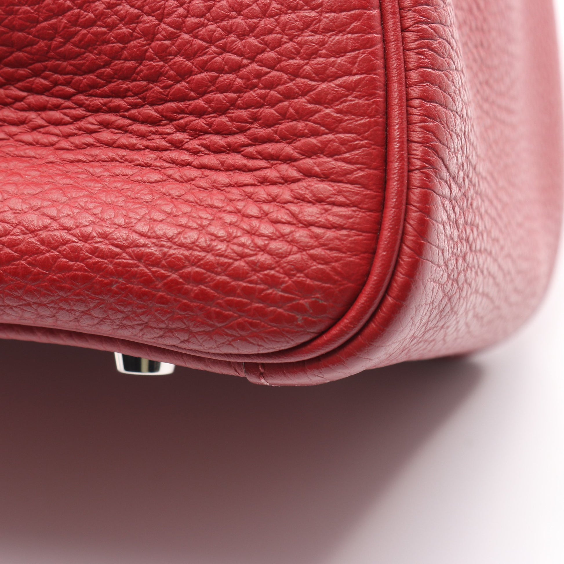 リンディ30 ルージュガランス ショルダーバッグ トリヨンクレマンス レッド シルバー金具 R刻印 エルメス バッグ HERMES