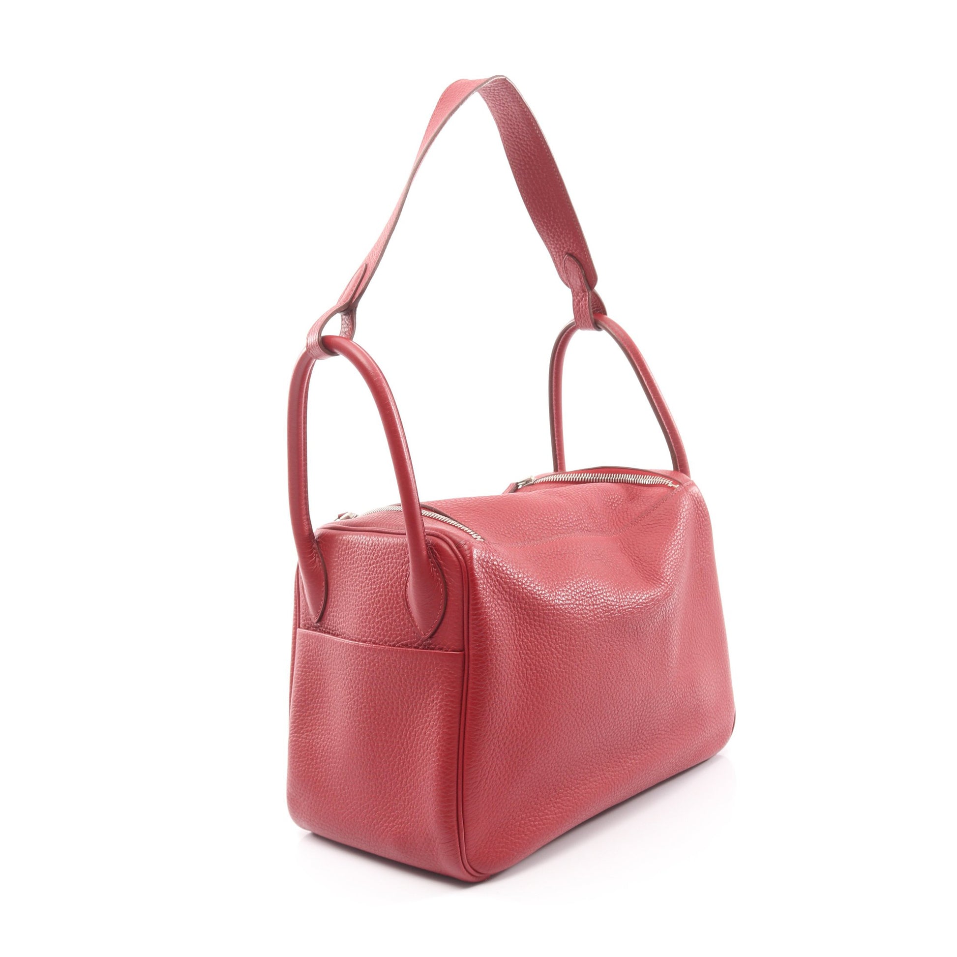 リンディ30 ルージュガランス ショルダーバッグ トリヨンクレマンス レッド シルバー金具 R刻印 エルメス バッグ HERMES