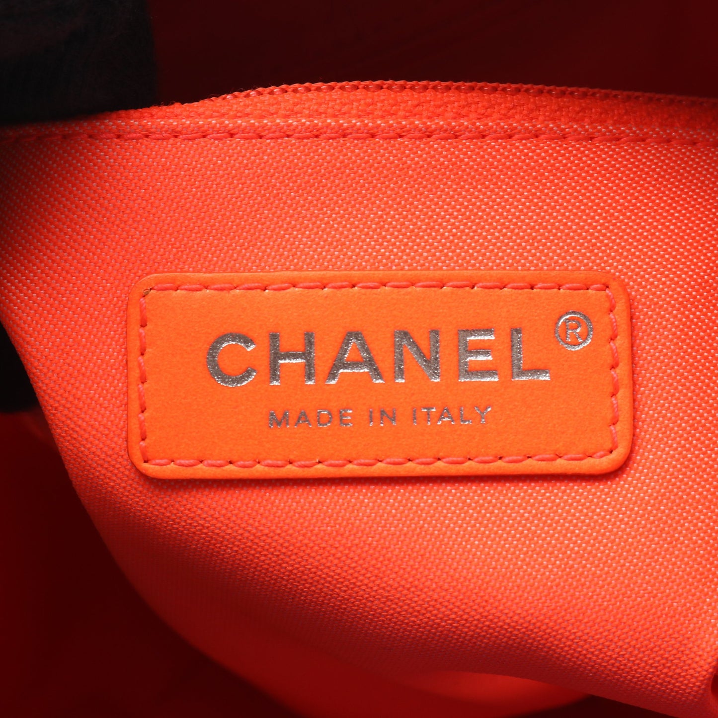 ドーヴィルPM チェーンショルダーバッグ チェーントートバッグ キャンバス レザー ブルー オレンジレッド シルバー金具 シャネル バッグ CHANEL
