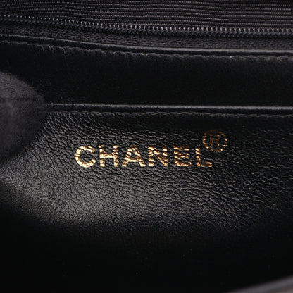 マトラッセ トップハンドル ハンドバッグ ラムスキン ブラック ゴールド金具 シャネル バッグ CHANEL