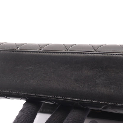 マトラッセ トップハンドル ハンドバッグ ラムスキン ブラック ゴールド金具 シャネル バッグ CHANEL