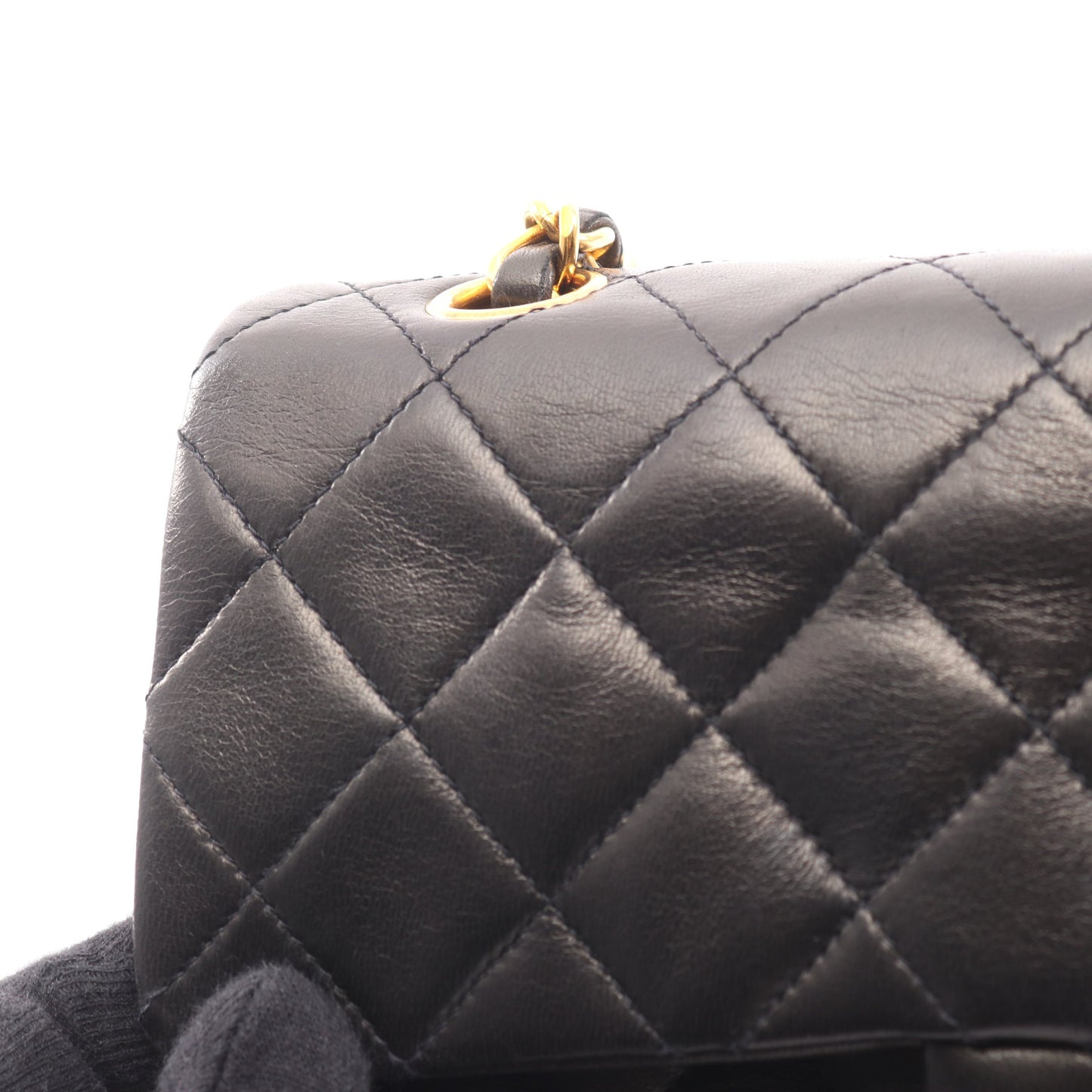 マトラッセ Wフラップ Wチェーンショルダーバッグ ラムスキン ブラック ゴールド金具 シャネル バッグ CHANEL