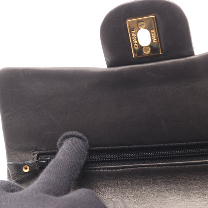 マトラッセ Wフラップ Wチェーンショルダーバッグ ラムスキン ブラック ゴールド金具 シャネル バッグ CHANEL