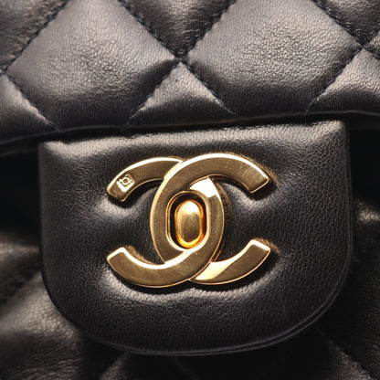 マトラッセ Wフラップ Wチェーンショルダーバッグ ラムスキン ブラック ゴールド金具 シャネル バッグ CHANEL