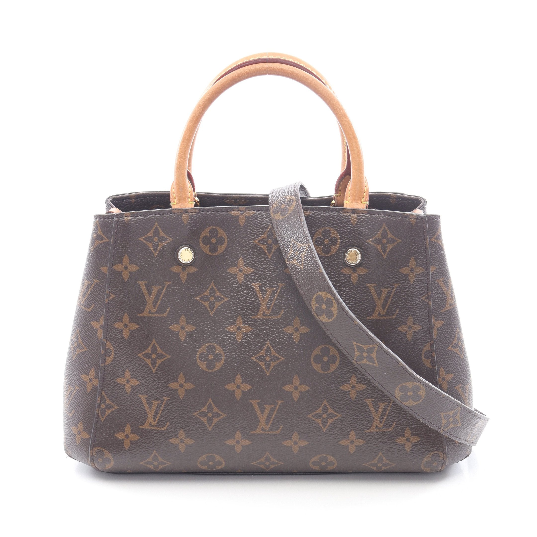 モンテーニュBB モノグラム ハンドバッグ PVC レザー ブラウン 2WAY