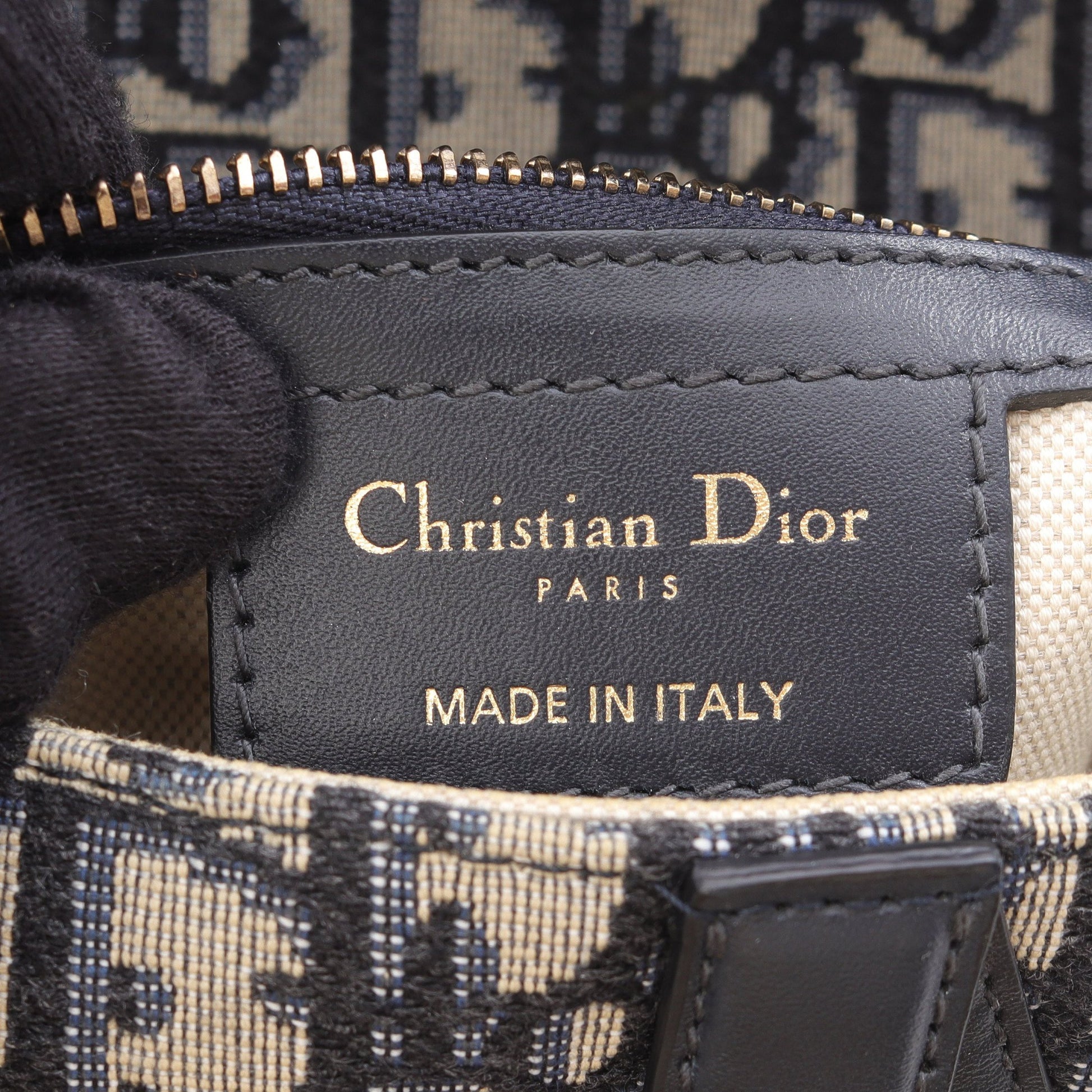 サドルバッグ オブリークジャガード ハンドバッグ キャンバス レザー アイボリー ネイビー クリスチャンディオール バッグ Christian Dior