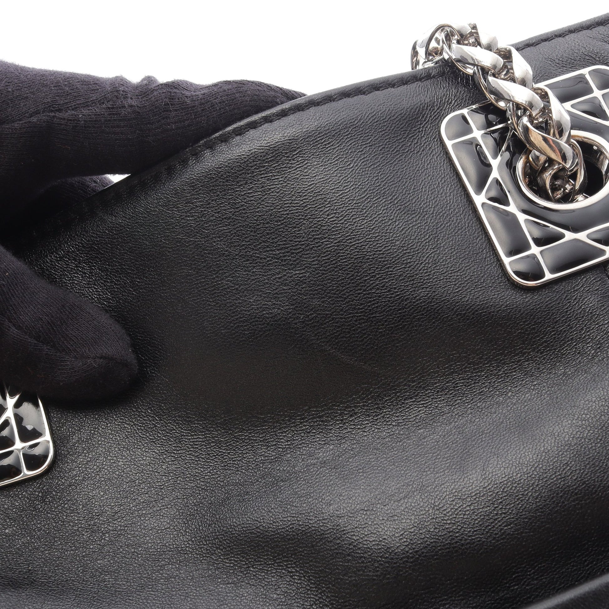 グランヴィル チェーンショルダーバッグ チェーントートバッグ レザー ブラック クリスチャンディオール バッグ Christian Dior