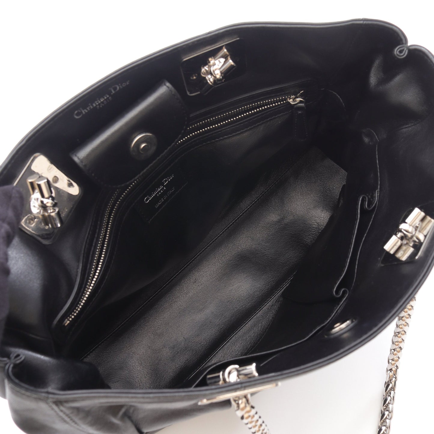 グランヴィル チェーンショルダーバッグ チェーントートバッグ レザー ブラック クリスチャンディオール バッグ Christian Dior
