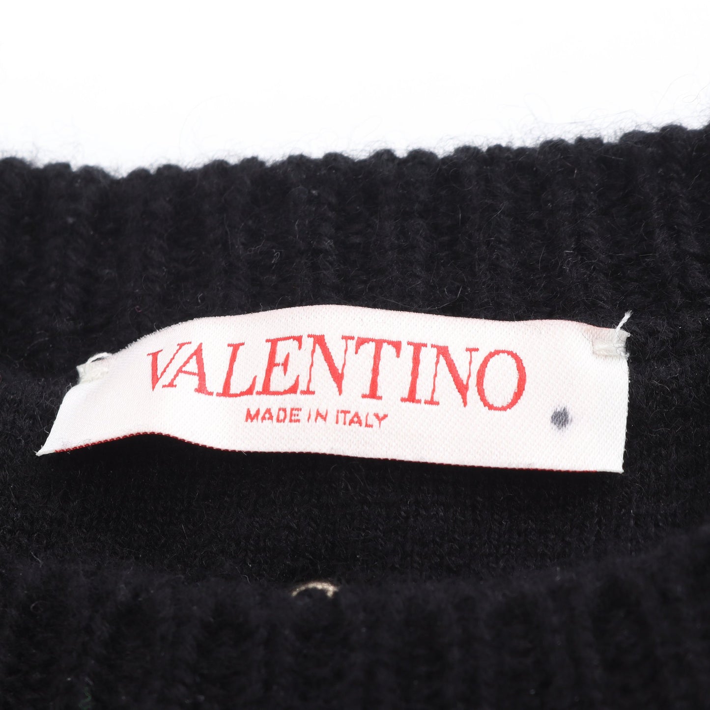 ニット クルーネック 長袖 スタッズ カシミヤ ブラック ヴァレンティノ トップス VALENTINO