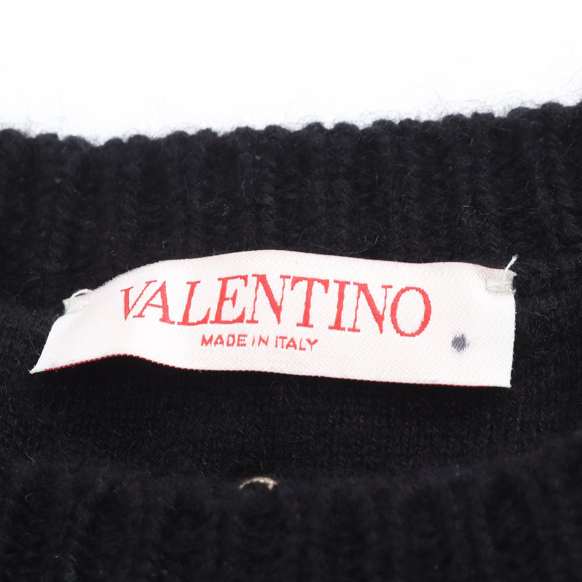 ニット クルーネック 長袖 スタッズ カシミヤ ブラック ヴァレンティノ トップス VALENTINO