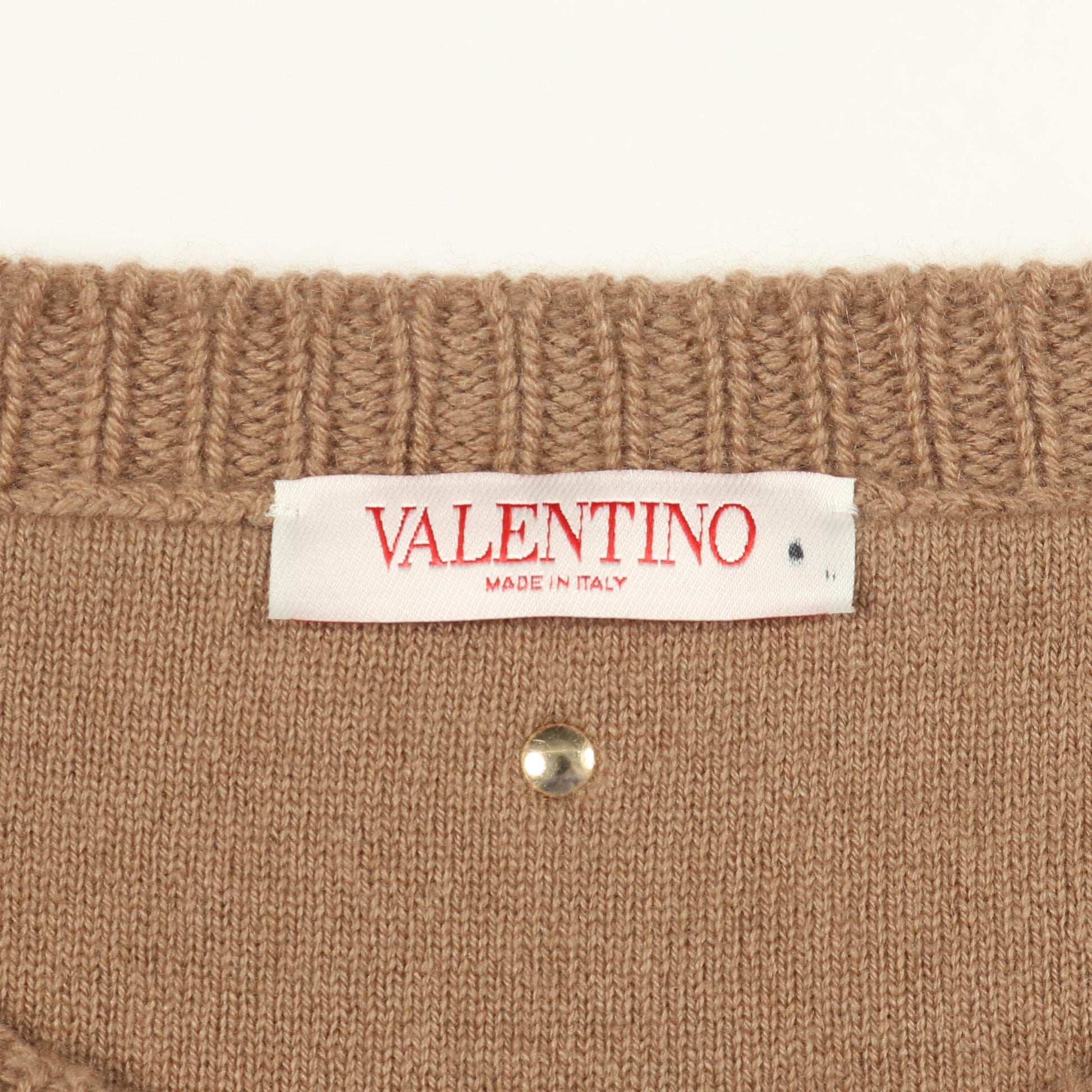 セーター ニット クルーネック カシミヤ ライトブラウン ヴァレンティノ トップス VALENTINO
