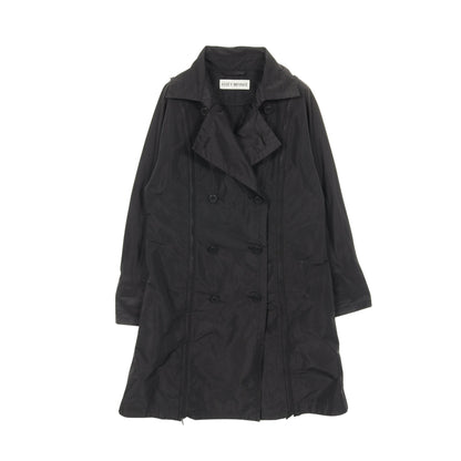 ファスナーデザイン 変形 トレンチコート ポリエスエル ブラック イッセイミヤケ アウター ISSEY MIYAKE