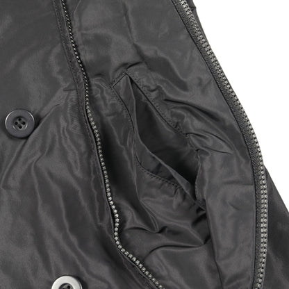 ファスナーデザイン 変形 トレンチコート ポリエスエル ブラック イッセイミヤケ アウター ISSEY MIYAKE