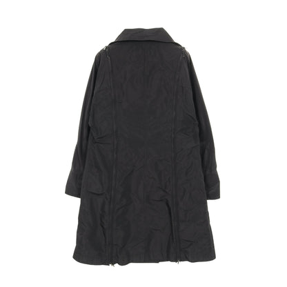 ファスナーデザイン 変形 トレンチコート ポリエスエル ブラック イッセイミヤケ アウター ISSEY MIYAKE